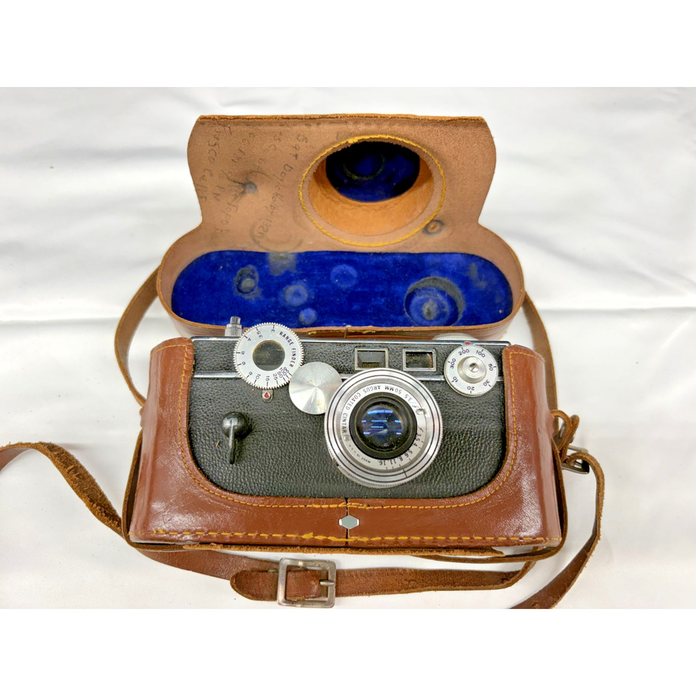 Argus C3 35mm Rangefinder Camera With 50mm Cintar Lens Leather Case Untested